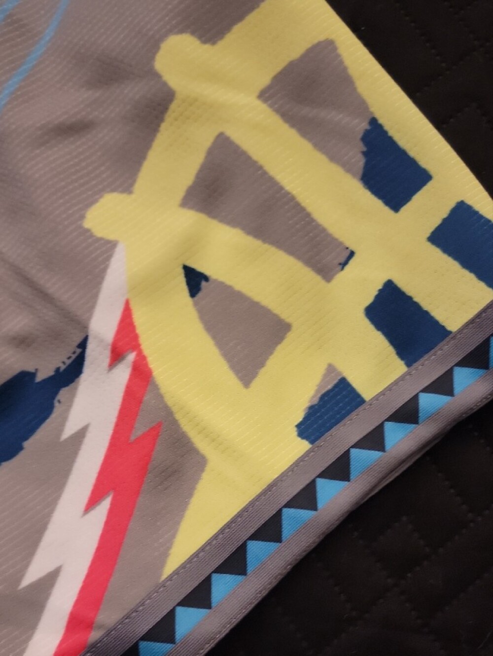 Nike Grey Blue Athletic Shorts with Yellow Graphic - Picture 6 of 7